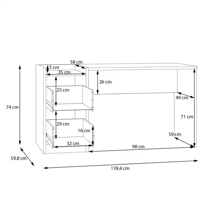 Biurko Halamy CXMB121L