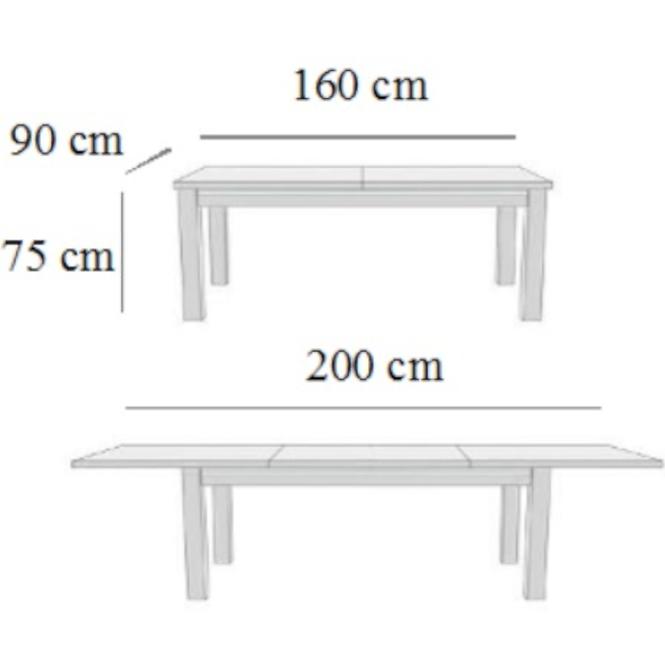 Stół rozkładany ST16 160/200x90cm F orzech jasny F