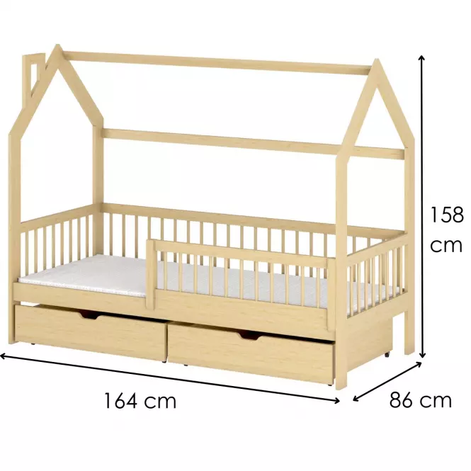 Łóżko Domek Oskar 80x160 pine