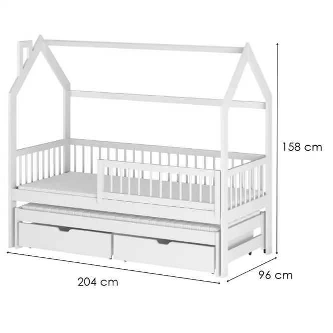 Łóżko Domek Papi 90x200 white