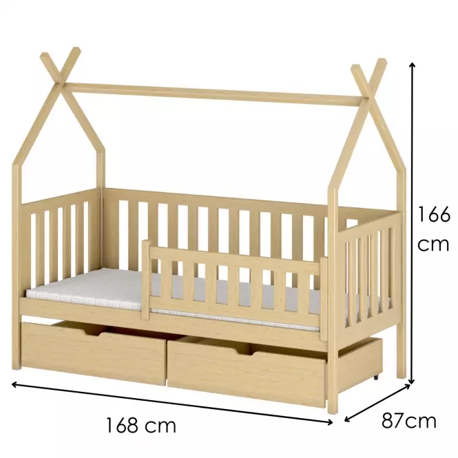 Łóżko Domek Simba 80x160 pine