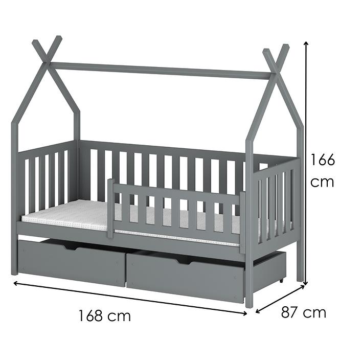 Łóżko Domek Simba 80x160 grey