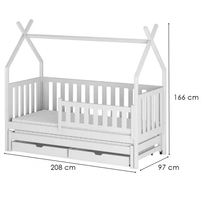 Łóżko Domek Tytus 90x200 white