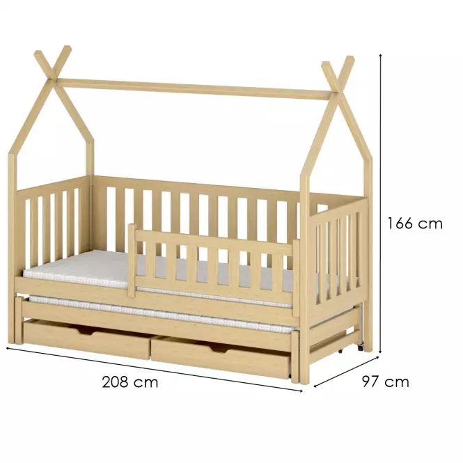Łóżko Domek Tytus 90x200 pine