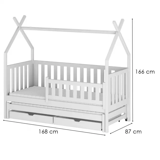 Łóżko Domek Tytus 80x160 white