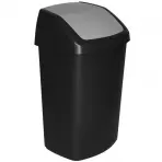 Kosz na śmieci swing top 50l czarny/srebrny 229390