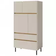 Witryna Luca LC5 2S4D beżowy/dąb