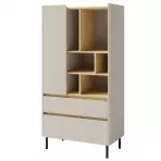 Witryna Luca LC6 2S1D beżowy/dąb