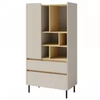 Witryna Luca LC6 2S1D beżowy/dąb