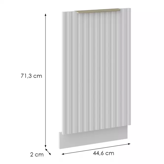 Front zmywarki Tuluza 713x446 biały mat lamel