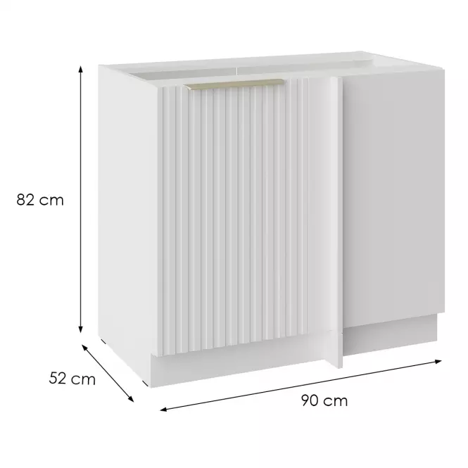 Szafka Kuchenna Tuluza 105 ND 1F BB biały mat lamel