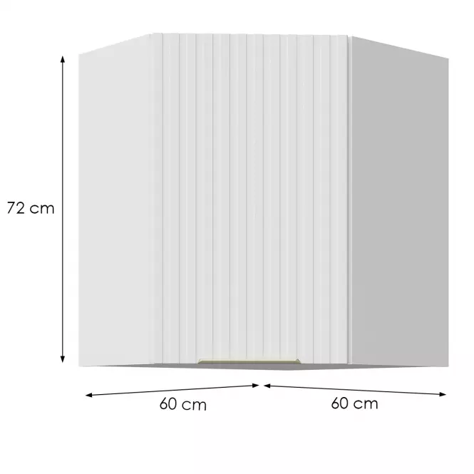 Szafka Kuchenna Tuluza 60x60 GN-72 1F (45°) biały mat lamel