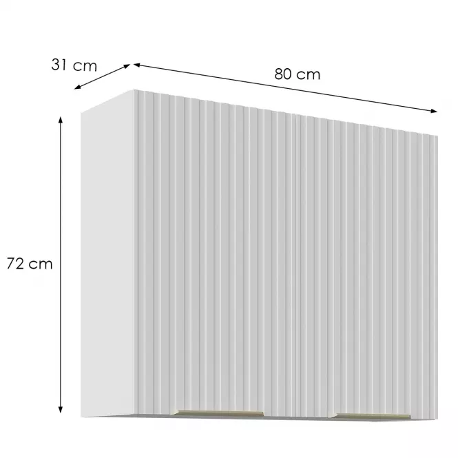 Szafka Kuchenna Tuluza 80G-72 2F biały mat lamel