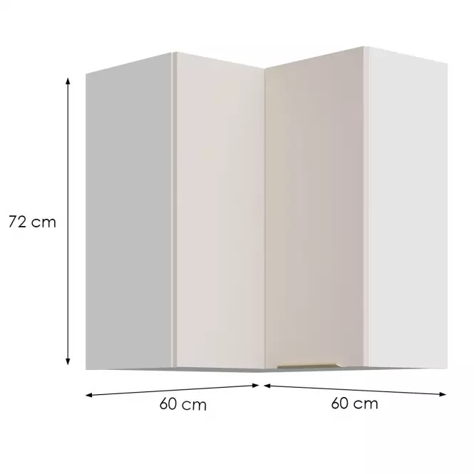 Szafka Kuchenna Nicea 60x60 GN-72 2F (90°) beż piaskowy