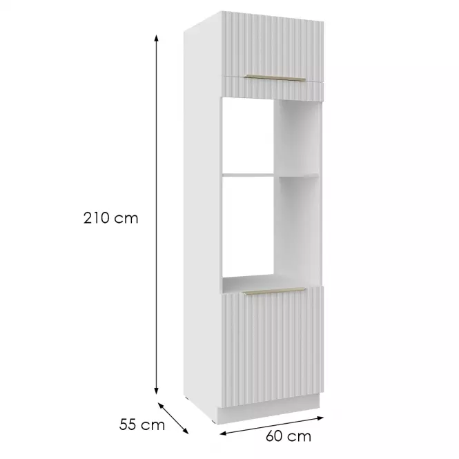Szafka Kuchenna Tuluza 60DPM-210 2F biały mat lamel