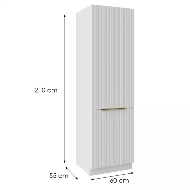 Szafka Kuchenna Tuluza 60DK-210 2F biały mat lamel
