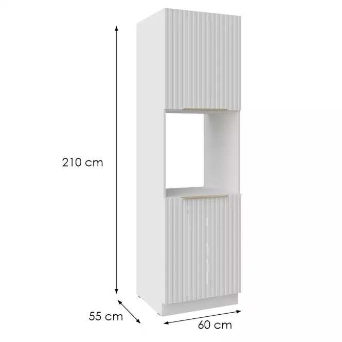 Szafka Kuchenna Tuluza 60DP-210 2F biały mat lamel