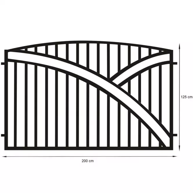 Przęsło Genua 2x1,25 ZN RAL9005 mat,2