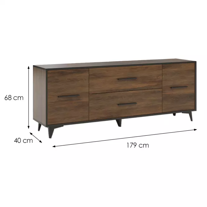 Szafka RTV Frida II 2D2S shirin walnut