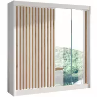 Szafa Ladder 203 biały/lamele dąb craft
