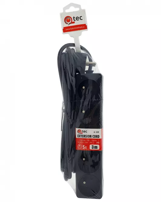 Przedłużacz Q-359f 5x z/u 3m black