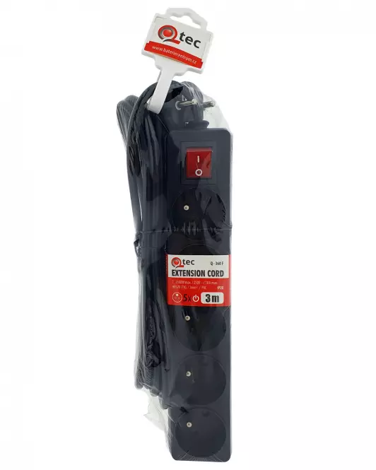 Przedłużacz z wyłączn. Q-360f 5x z/u 3m black
