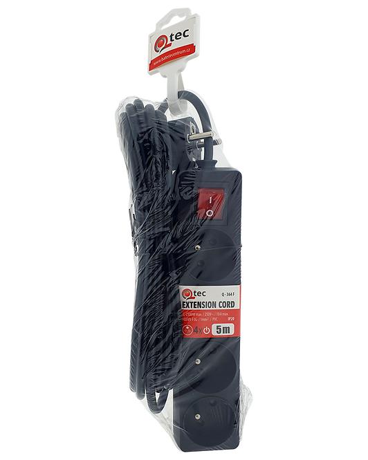 Przedłużacz z wyłączn. Q-364f 4x z/u 5m black