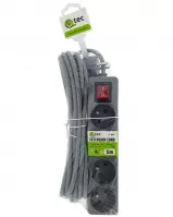 Przedłużacz z wyłączn. Q-404f 4x z/u 5m grey