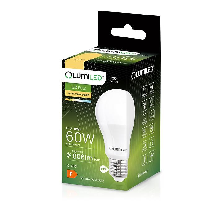 Żarówka Lumiled A60 8W 830 E27 806lm 3000K
