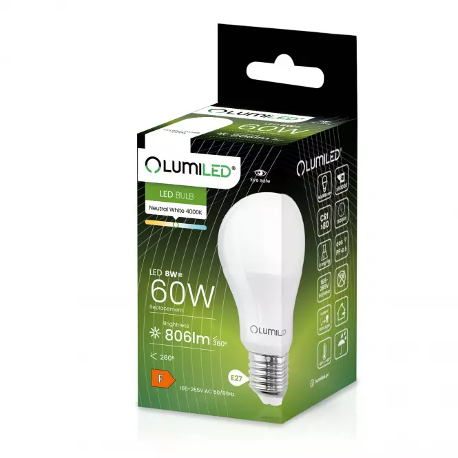 Żarówka Lumiled A60 8W 840 E27 806lm 4000K