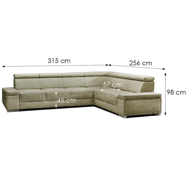 Narożnik z funkcją spania Ester B+2F+R+3+B uniwersalny Majestic 607