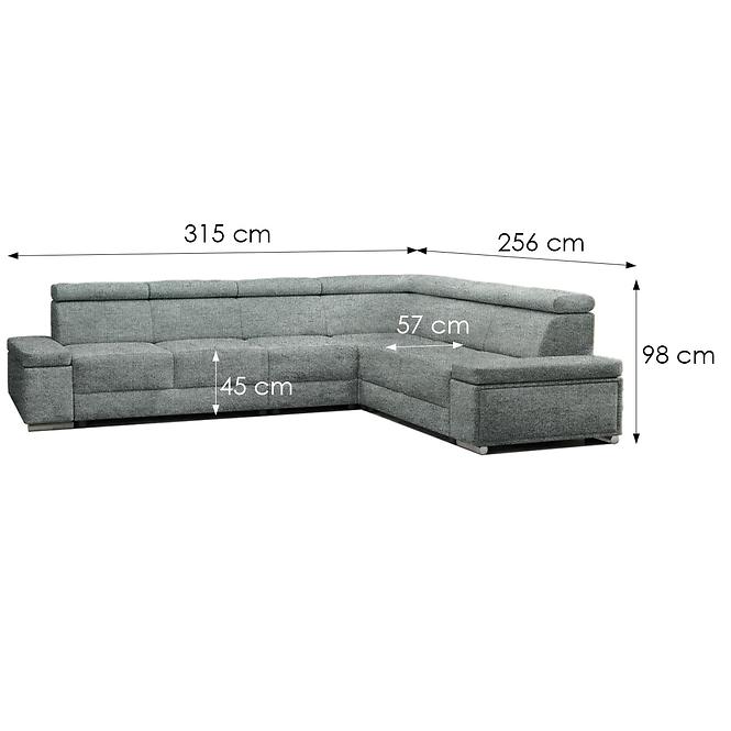 Narożnik z funkcją spania Ester B+2F+R+3+B uniwersalny Majestic 613