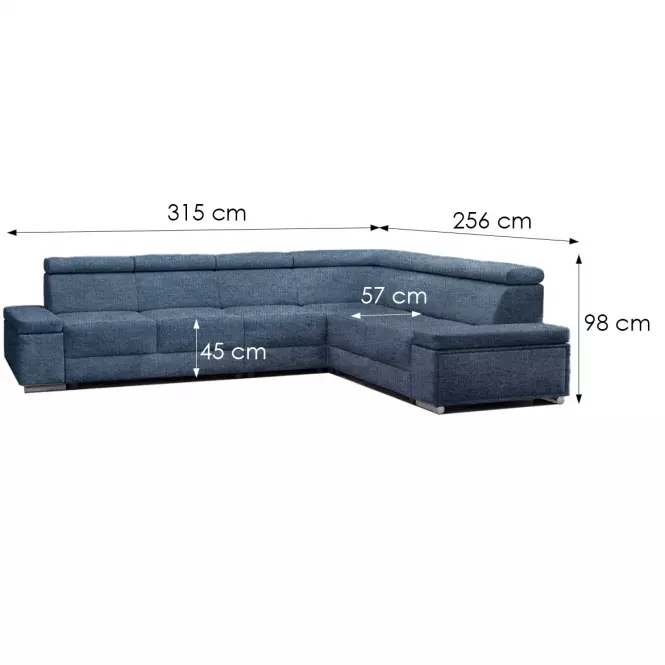 Narożnik z funkcją spania Ester B+2F+R+3+B uniwersalny Majestic 615