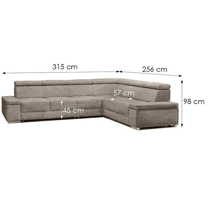 Narożnik z funkcją spania Ester B+2F+R+3+B uniwersalny Majestic 605