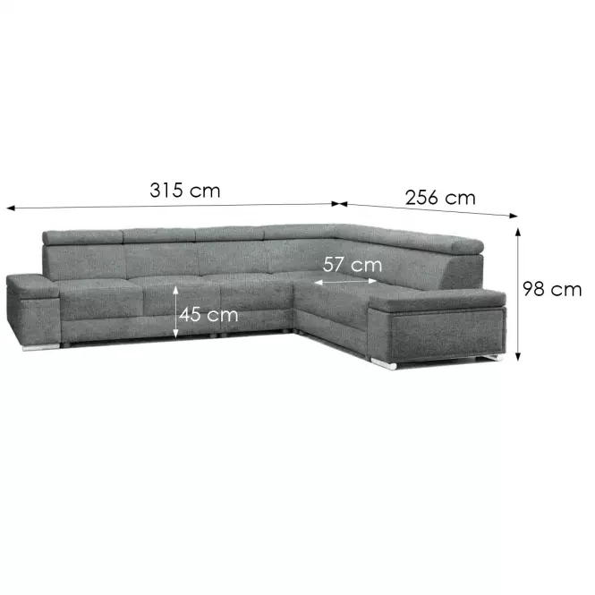 Narożnik z funkcją spania Ester B+2F+R+3+B uniwersalny Majestic 617