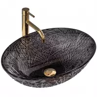 Umywalka nablatowa Frost Black Rea-U5071 