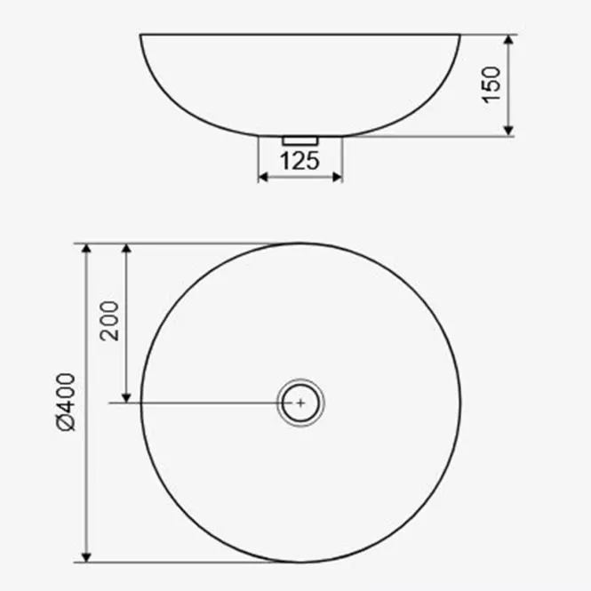 Umywalka Luqa nablatowa 40 cm okrągła czarny mat,2