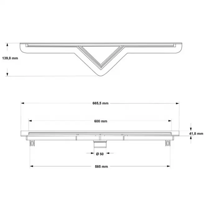 Odwodnienie przyścienne Axus Plus Line L-600 12330