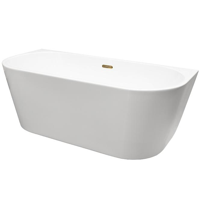 Wanna wolnostojąca przyścienna Vica New 160/80 + syfon klik-klak czyszczony od góry z przelewem szczelinowym slim czarnym