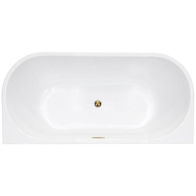 Wanna wolnostojąca przyścienna Vica New 160/80 + syfon klik-klak czyszczony od góry z przelewem szczelinowym slim czarnym