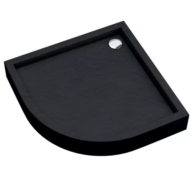Brodzik półokrągły Astrix 80x80x16 czarny struktura AQM4733CST