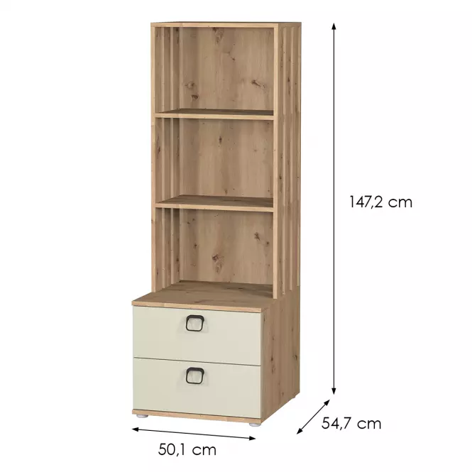 Regał 2s Camari Dąb Artisan/Casmhere