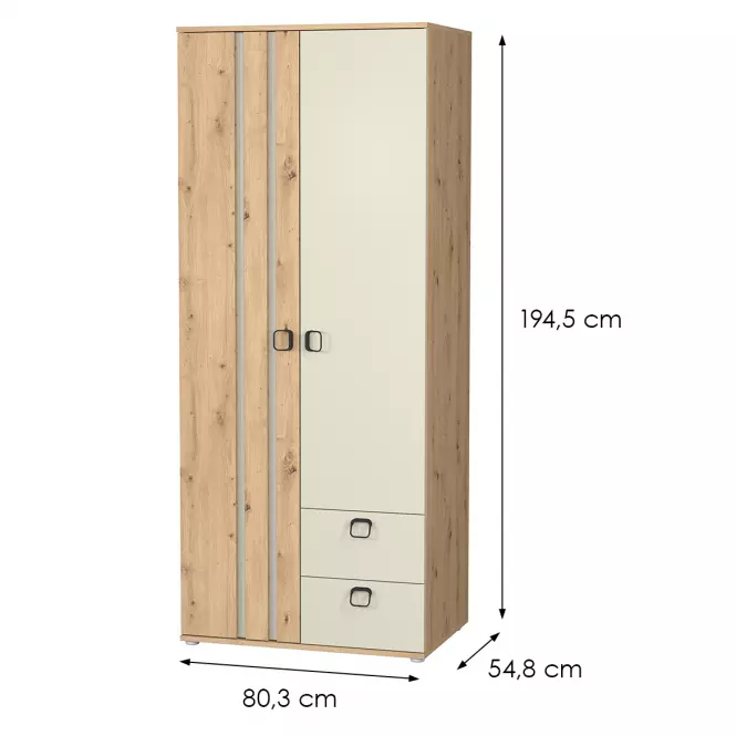 Szafa 2D2S Camari Dąb Artisan/Casmhere