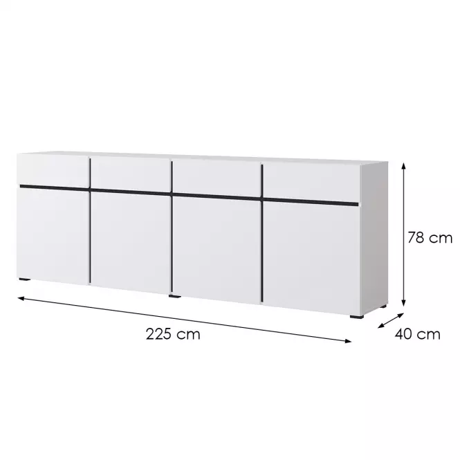 Komoda Cross4d4s Biały/Czarny