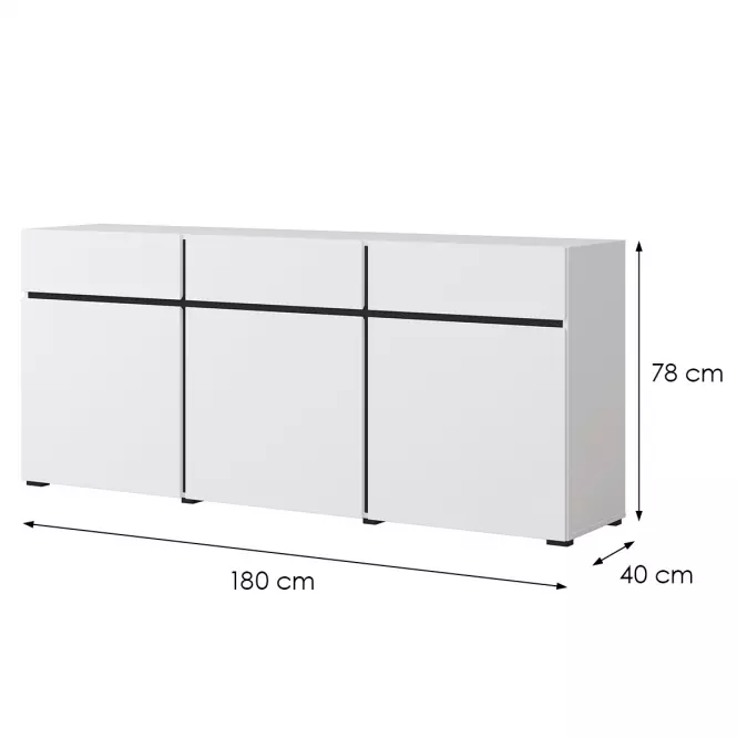 Komoda Cross3d3s Biały/Czarny