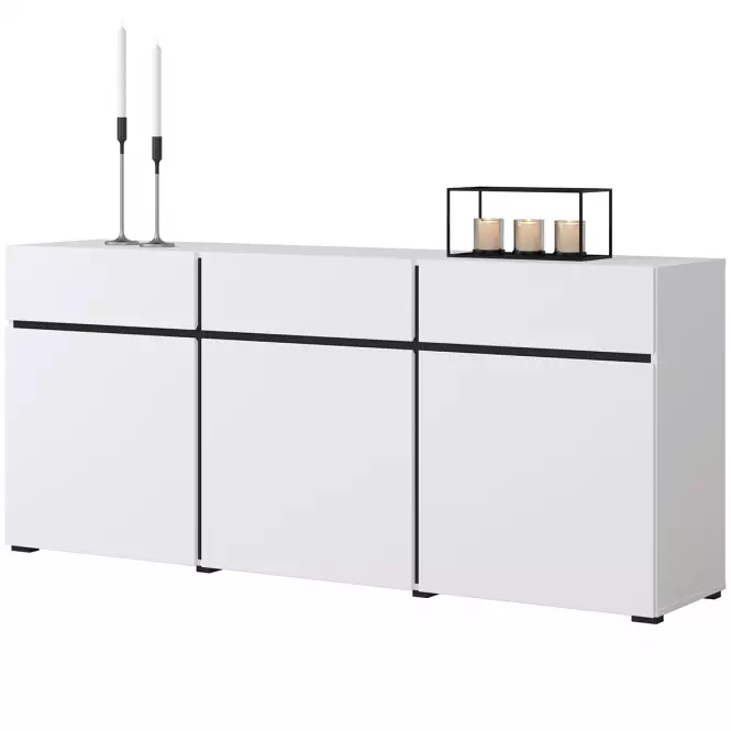 Komoda Cross3d3s Biały/Czarny