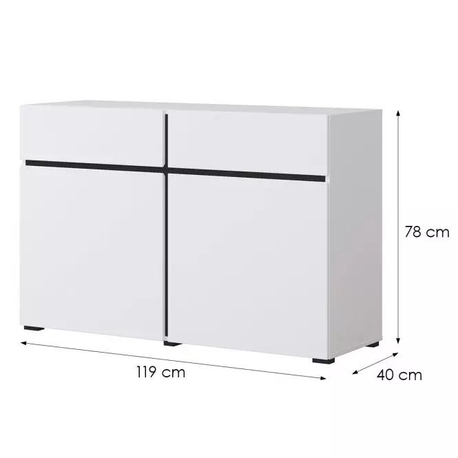 Komoda Cross2d2s Biały/Czarny