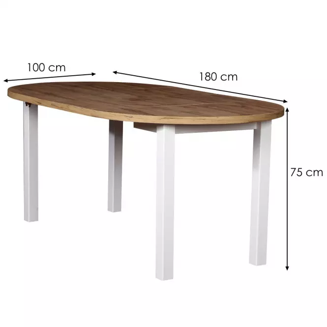 Stół St-56 100+2x40 Wotan/Biały