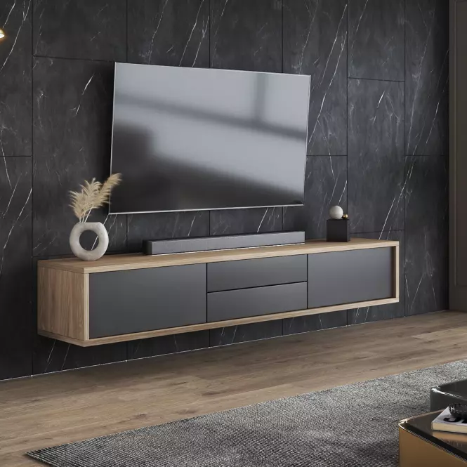 Szafka RTV Frida  2k2s 39 Dąb Olejowany/Antracyt,7