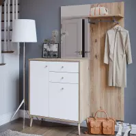 Garderoba Whenua Dąb Mauvella/Biały